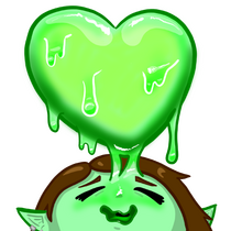 overjoyed lyli with a heart shaped slime balloon above her head